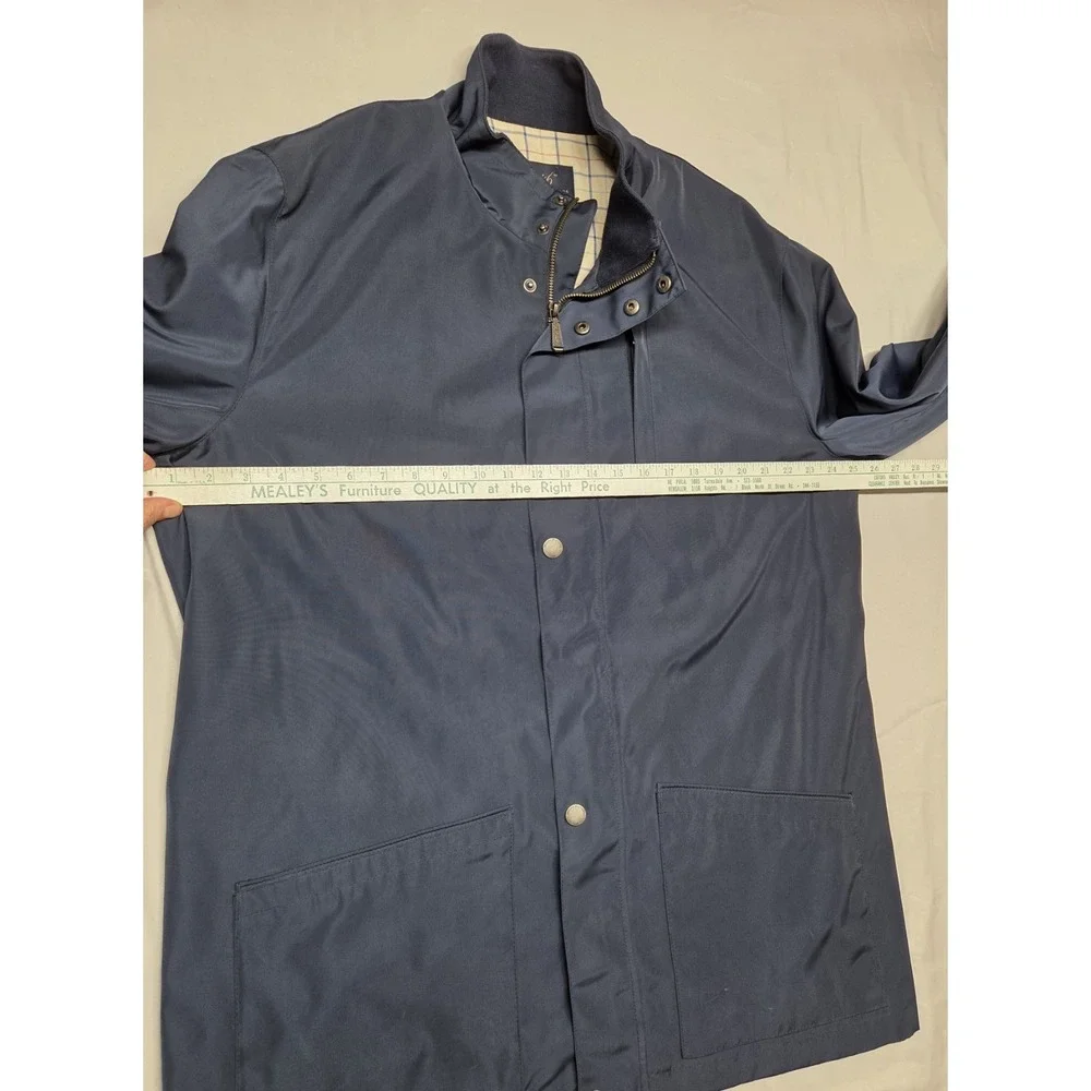 Brooks Brothers 346 Blazer Rain Jacket Coat Men XL Navy Blue Full Zip Snap